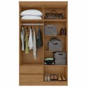 Ver imagem 2 de Guarda-Roupa solteiro 4 portas 2 gavetas Zeus - Lopas - Amendoa Clean
