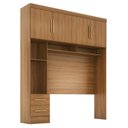 Ver imagem 1 de Módulo Closet Smart Aéreo com Criado 2 Gavetas com Maleiro Bege/Cinamomo