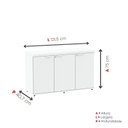 Ver imagem 4 de Armário para Escritório com 3 Portas com Chave 121,5cm PE40 Branco