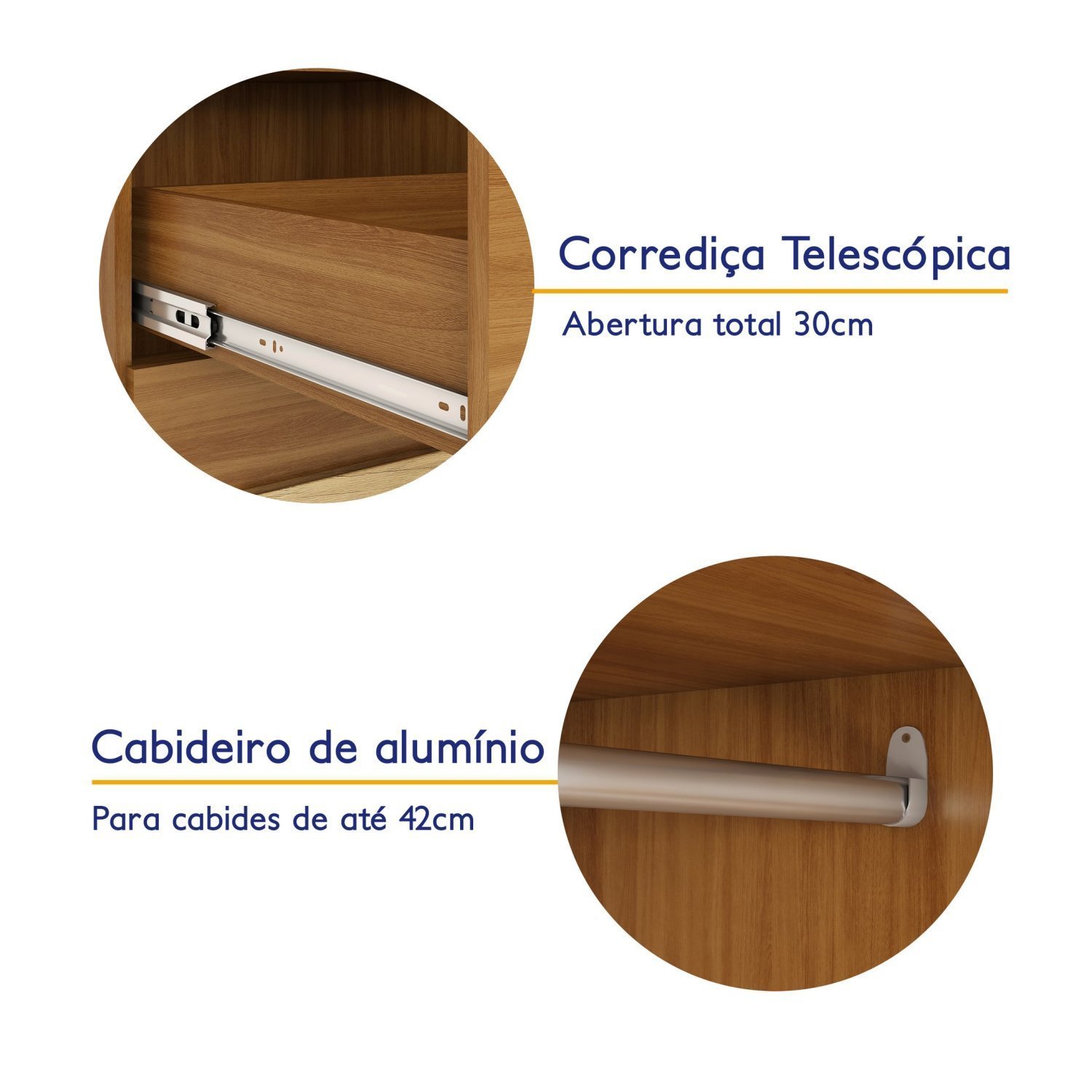 Módulo Closet Smart Aéreo com Criado 2 Gavetas com Maleiro - 4