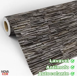 Papel de Parede Pedras Autocolante Canjiquinhas Resistente 3mx58cm - 4