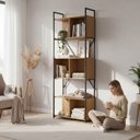 Ver imagem 1 de Estante para Livros Modular 6 Nichos Metálica Industrial Móvel na Caixa