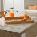 Ver imagem 3 de Bandeja Sense Bambu 48×35×4cm com Alças Premium Sustentável Elegante e Funcional