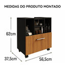 Ver imagem 6 de Conjunto Gabinete Banheiro Jasper Armário com Espelheira Suspensa Klein em MDP - Preto/Ripado