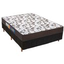 Ver imagem 1 de Cama Box Casal: Colchão Espuma Polar D45 Pérola Fort Black + Base CRC Rústico Black(138x188)