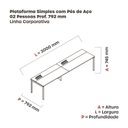 Ver imagem 3 de Estação de Trabalho Mesa Plataforma Escritório para 2 Pessoas com Caixa de Tomada PSC