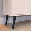 Ver imagem 6 de Kit Aparador Buffet Retrô Armário Suspenso Prateleiras Ganchos Cozinha Pequena -off White/cinamomo