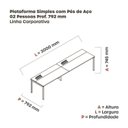 Ver imagem 3 de Estação de Trabalho Mesa Plataforma Escritório para 2 Pessoas com Caixa de Tomada PSC