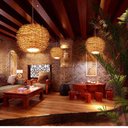 Ver imagem 4 de Pendente Luminaria Rattan Lustre Ninho De Pássaro Lâmpada