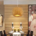 Ver imagem 1 de Pendente Luminaria Rattan Lustre Ninho De Pássaro Lâmpada