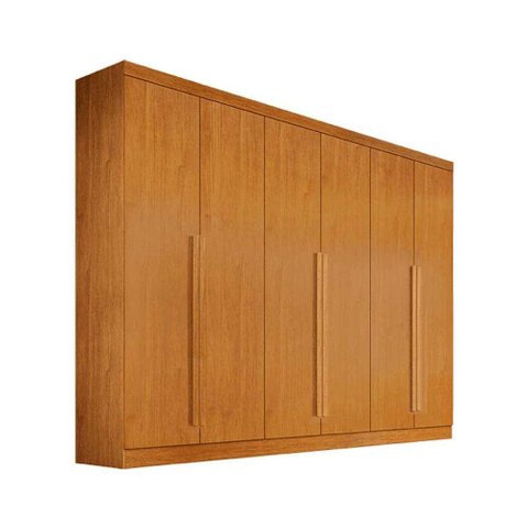 Guarda Roupa Casal 6 Portas e 4 Gavetas Curitiba Nature - Bianchi