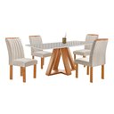 Ver imagem 2 de Mesa Kyra 120CMX90CM 4 Cadeiras Arizona Tampo Smart Plus Vidro Off White