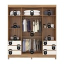 Ver imagem 5 de Guarda-roupa Casal Roma 4 Portas 6 Gavetas Amêndola/off White - Demobile