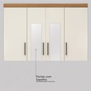Ver mais imagens de Guarda-roupa Casal Roma 4 Portas 6 Gavetas Amêndola/off White - Demobile