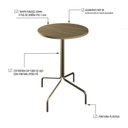 Ver imagem 5 de Mesa Bistrô Barcelona 80cm Marrom/Ciliegio