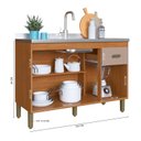 Ver imagem 3 de Kit de Cozinha Zurique 1.20 3 Portas Freijo com Camursa