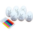 Ver imagem 1 de Kit 24 Ovos de Páscoa Infantil para Colorir Coelhos Canetas