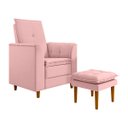 Ver imagem 1 de Kit Poltrona e Puff Amamentação Confortável Ternura Suede:rosa