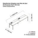 Ver imagem 3 de Estação de Trabalho Mesa Plataforma Escritório para 2 Pessoas com Caixa de Tomada Psc Marrom/Walnut/Branco