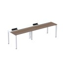Ver imagem 1 de Estação de Trabalho Mesa Plataforma Escritório para 2 Pessoas com Caixa de Tomada Psc Marrom/Walnut/Branco
