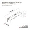 Estação de Trabalho Mesa Plataforma Escritório para 2 Pessoas com Caixa de Tomada PSC - 3