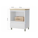 Ver imagem 3 de Módulo Cozinha Nesher Rainha Balcão P/ Forno 1 Porta C/tampo 70 Cm Branca/nature - Nesher