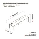 Ver imagem 3 de Estação de Trabalho Mesa Plataforma Escritório para 2 Pessoas com Caixa de Tomada Psc Branco/Grafito