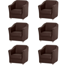 Ver imagem 1 de Kit 6 Poltronas Decorativa Reforçada Recepção Clinica Salão Courino Marrom