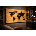 Ver imagem 2 de Quadro Mapa-múndi Preto em Madeira Natural