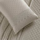 Ver imagem 4 de Kit Cobre Leito Colcha Bouclê Casal Padrão Laise Bordada Micropercal 200 Fios 3 Peças - Bege Taupe