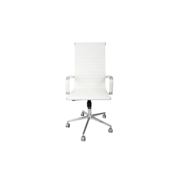 Cadeira Presidente Giratória Esteirinha Charles Eames Branca