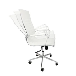 Cadeira Presidente Giratória Esteirinha Charles Eames Branca - 4