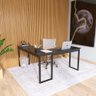 Mesa Em L 150x150 Escrivaninha Home Office Estilo Industrial ClickForte Preto - 1