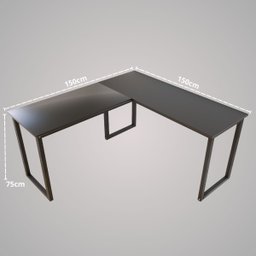 Mesa Em L 150x150 Escrivaninha Home Office Estilo Industrial ClickForte Preto - 8