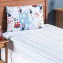 Ver imagem 1 de Jogo Cama Lençol Fantasy Solteiro Cama Quarto Infantil Microfibra 2 Peças Bombeiros Branco
