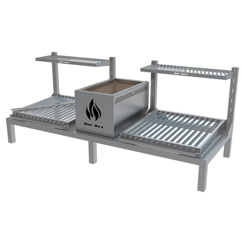 Parrilla Dupla de Alvenaria 118x45 com Grelhas Argentina