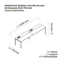 Ver imagem 3 de Estação de Trabalho Mesa Plataforma Escritório para 2 Pessoas com Caixa de Tomada Psc Cinza/Grafito/Branco