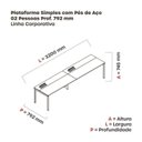 Ver imagem 3 de Estação de Trabalho Mesa Plataforma Escritório para 2 Pessoas com Caixa de Tomada PSC