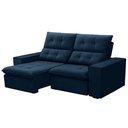 Ver imagem 7 de Sofá Retrátil Reclinável para Sala 3 Lugares 210cm Vincent F04 Veludo Azul - Lyam Decor