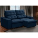 Ver imagem 2 de Sofá Retrátil Reclinável para Sala 3 Lugares 210cm Vincent F04 Veludo Azul - Lyam Decor