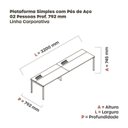 Ver imagem 3 de Estação de Trabalho Mesa Plataforma Escritório para 2 Pessoas com Caixa de Tomada Psc Marrom/Noce Marromle/Branco