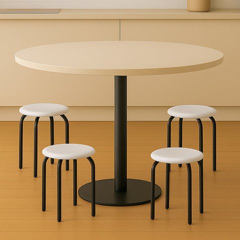 Banqueta Cozinha Baixa Empilhável Industrial Kit 4 Jully Preto/branco D03 - D’Rossi