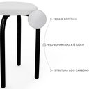 Ver imagem 3 de Banqueta Cozinha Baixa Empilhável Industrial Kit 4 Jully Preto/branco D03 - D’Rossi