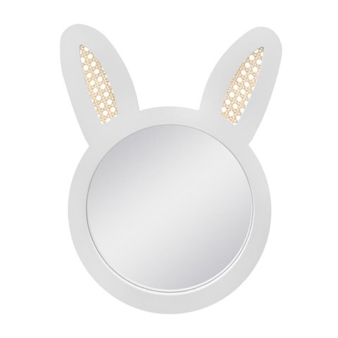 Espelho Decorativo Infantil 48x37cm Coelho Branco
