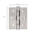 Ver imagem 2 de Dobradiça para Porta Silvana 3 com Rolamento 882 Embutir Inox Escovado 3 Peças
