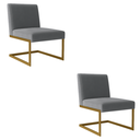 Ver imagem 1 de Kit 2 Cadeira Liv Zahav Sala Quarto Clínica Consultório:cinza