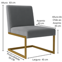 Ver imagem 3 de Kit 2 Cadeira Liv Zahav Sala Quarto Clínica Consultório:cinza