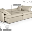 Ver imagem 4 de Sofá Retrátil e Reclinável 220cm Veludo Milano Bege Marfim