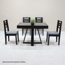 Mesa de Jantar Afrodite Extensível 148cm Tampo de Vidro - 6