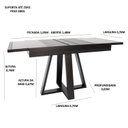 Ver imagem 4 de Mesa de Jantar Afrodite Extensível 148cm Tampo de Vidro